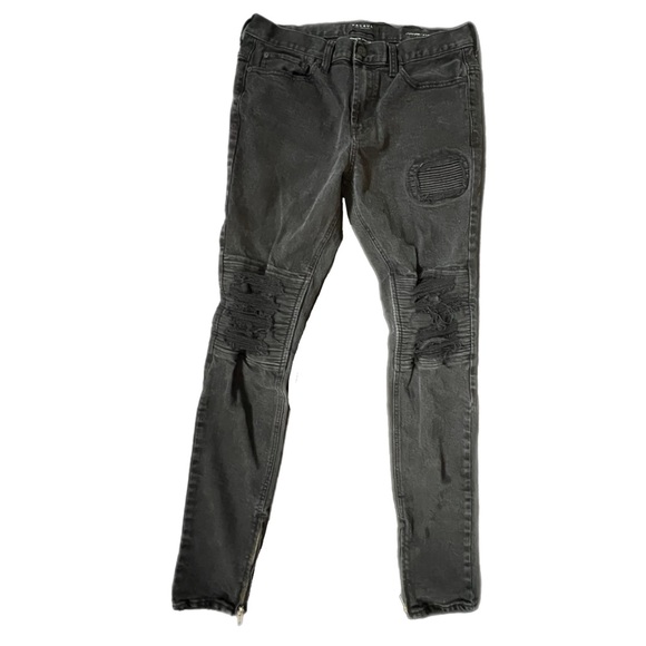 PacSun Stacked Skinny Jeans Mens Black Ripped Knee Moto Ankle - Size 32x32 - Picture 1 of 8